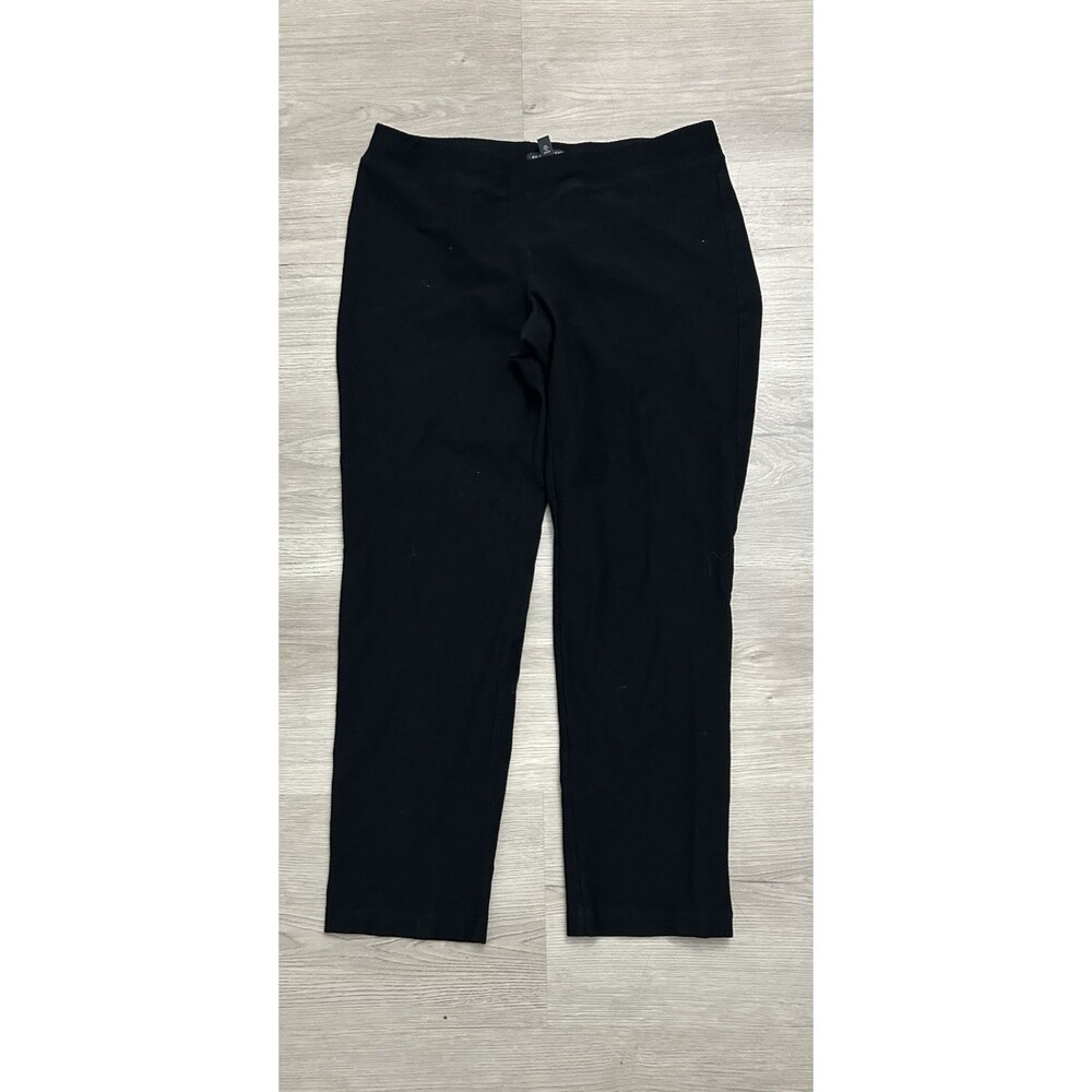 Eileen Fisher  Crepe Stretch minimalist  Straight Leg Pull On Pants Black small